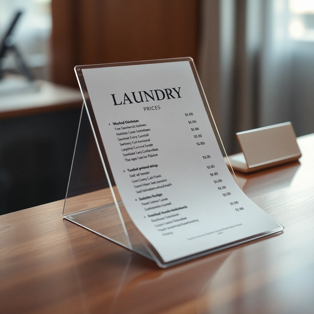 Cennik prania w hotelu